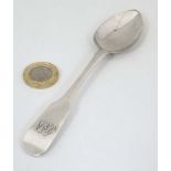 An Irish silver fiddle patter teaspoon hallmarked Dublin 1815 maker Samuel Neville 5 3/4"" long. (