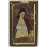 Attributed to Charles William Farley (1892-1976), Pastel, Portrait of a part naked lady pastel,