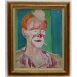 Charles William Farley (1892-1976), Oil on canvas, Portrait of a clown, Ascribed verso.