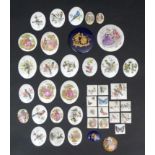 An extremely large collection of 20thC miniature Limoges, France porcelain tiles / small plaques /