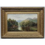 Indistinctly Signed Welsh School, Oil on Canvas , Fishing Scene , ' Onthe Lledr',