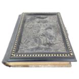 Book: A Victorian musical photograph , having carved wooden cover , musical themed clasp,
