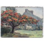 Jose Maria de Almeida (1906-1995), Brazil, Oil on canvas, Brazilian trees in Rio, Signed , titled