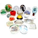 Approx 20 assorted paperweights including a n example by Isle of Wight Glass,