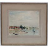 Margaret Lanaway ( early XX), Watercolour, ' Overy Staithe , Norfolk ' River Burn, Signed lower