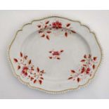 An 1813-1840 Worcester Flight, Barr & Barr meat plate , having gadrooned edge and decorated with