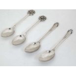 A pair of silver teaspoons hallmarked London 1909 maker Josiah Williams & Co.