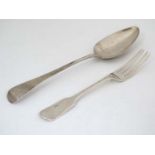 A Geo III Old English pattern silver tablespoon hallmarked London 1802 maker London 1802 maker