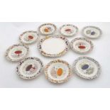 A 20thC Gien, France , Marie-Pierre Botard, '' Les Tartes '' dessert service,