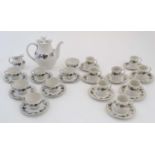 A Royal Doulton '' Burgandy '' pattern tea set , number TC1001, to include teapot, milk jug, sugar