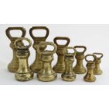 Brass bell weights : 5 assorted bell weights by ' W & T Avery Ltd ' together with 4 other assorted