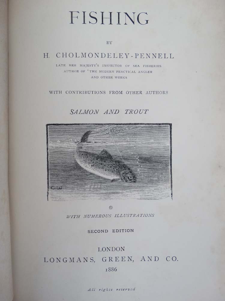 Fishing Books: '' Fishing '' by H Cholmondeley-Pennell, Second edition, published by Longmans, - Image 4 of 6