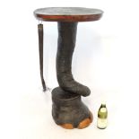 Taxidermy : A Victorian Wine Table , the column and base formed from an Elephant trunk and foot ,