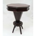 19thC Hexagonal sewing table CONDITION: Please Note - we do not make reference to