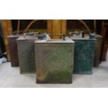 5 petrol cans to include Pratts Power, Esso,