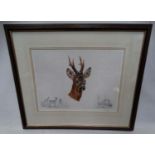 Signed limited edition print by Anne Seward depicting Roe Deer CONDITION: Please