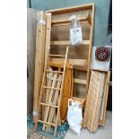 Pine bunk bed sections + Pine single bed together with under drawers CONDITION: