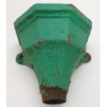 Garden & Architectural Salvage : A green painted cast Iron Rain water Hopper ,