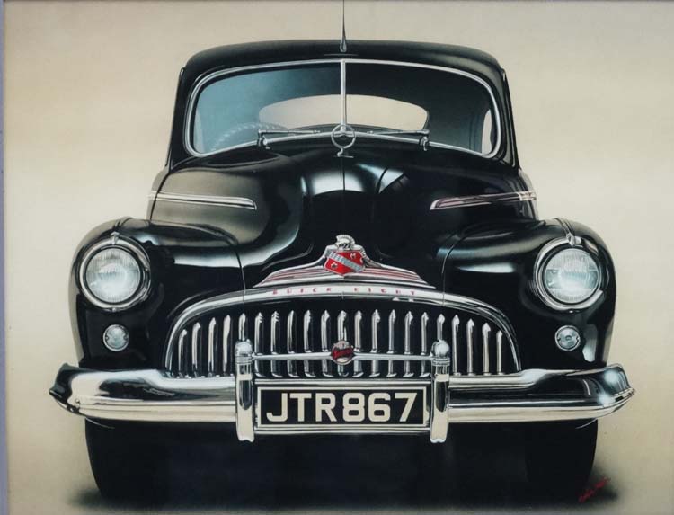 Automobilia : After Martin Sexton XX , Signed coloured print, Buick Eight, - Image 4 of 5