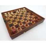 A c1900 Jacques type 1 ' In Statu Quo Chess Board ' part chess set,