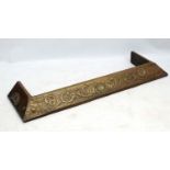Arts and Crafts 19thC embossed brass fire fender / curb (int.