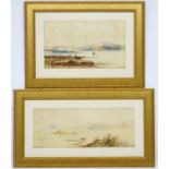 GL Herring 1887, Watercolour , x 2, Figures working on the ( Loch ? ) shore ,