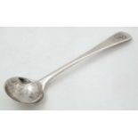 A Geo III silver Old English pattern salt spoon hallmarked London 1814.