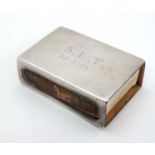 A silver match box / vesta cover hallmarked London 1922 maker HW.