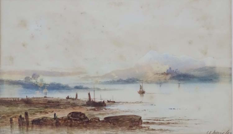 GL Herring 1887, Watercolour , x 2, Figures working on the ( Loch ? ) shore , - Image 3 of 6