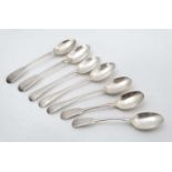 Assorted silver teaspoons to include : 2 x Fiddle pattern teaspoons dated Exeter 1853 maker Edward