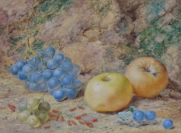 Thomas Frederick Collier ( 1823-1885) Irish, Watercolour, Still life with Russet Apples , - Image 4 of 6