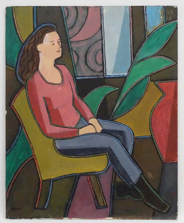 Roy Newby (1912-2011 ), Oil on board x 4, ' Woman wearing Headband 24' Signed lower right, - Image 6 of 9