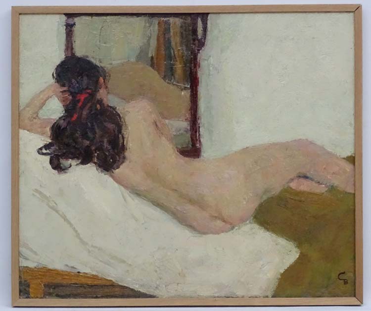 Vladimir Trofimovitch Skriabin (1927-1989), Russian School, Oil on canvas, "Near the mirror",