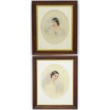 Manner of James Hayllar XIX, Pair of watercolours , ovals .