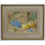 Thomas Frederick Collier ( 1823-1885) Irish, Watercolour, Still life with Russet Apples ,