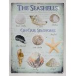 21st C Metal sign 15 3/4" x 11 34" wide 'The Seashells on our Seashores' CONDITION: