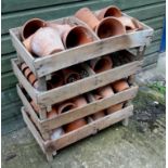 Architectural / Garden Salvage : A quantity of small terracotta plant pots contained in four
