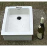 Architectural / Garden Salvage : A small white-glazed stoneware butler's sink c1910 measuring 18”
