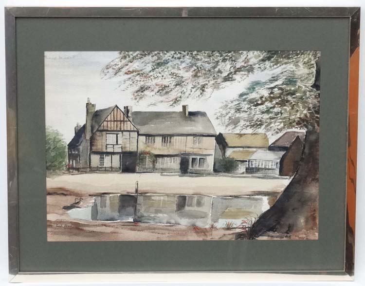 Gail Elson XX , Watercolour , a pair, View through trees and Tudor village house, Both signed lower, - Image 9 of 9