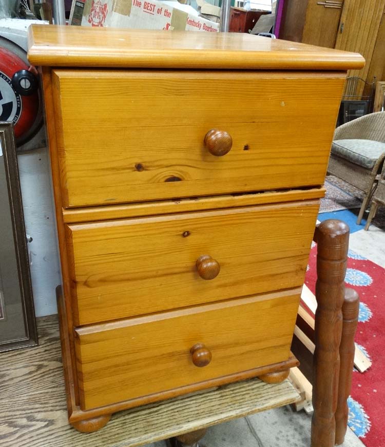 Pine bedside cabinet CONDITION: Please Note - we do not make reference to the
