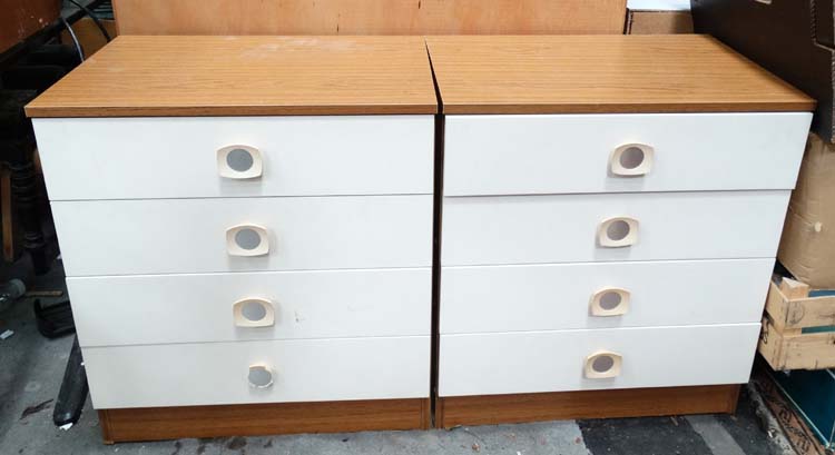 Pair retro bedside cabinets CONDITION: Please Note - we do not make reference to - Image 3 of 3