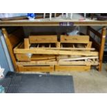 Pine bunk bed sections + Pine single bed together with under drawers This lot is being sold for