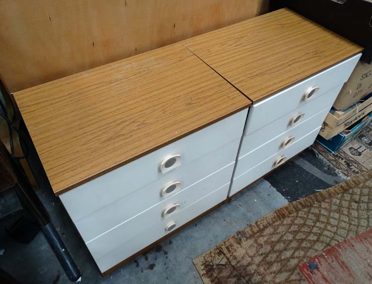 Pair retro bedside cabinets CONDITION: Please Note - we do not make reference to - Image 2 of 3