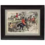 Hunting, The Illustrated London News 1856 after Swain, Hand coloured print, ' Very Polite ,