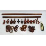 Architectural / Garden Salvage :A group of Victorian mahogany curtain-poles;