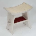 White painted stool CONDITION: Please Note - we do not make reference to the