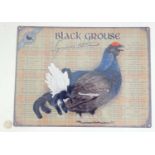 21st C Metal sign 300 mm x 400 mm wide " Black Grouse" CONDITION: Please Note - we