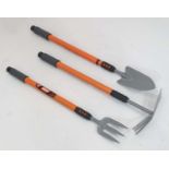 Set of three garden tools with extendable handles 13ft maximum