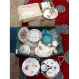 2 boxes of assorted ceramics to include Meakin , North Staffordshire Pottery Company,
