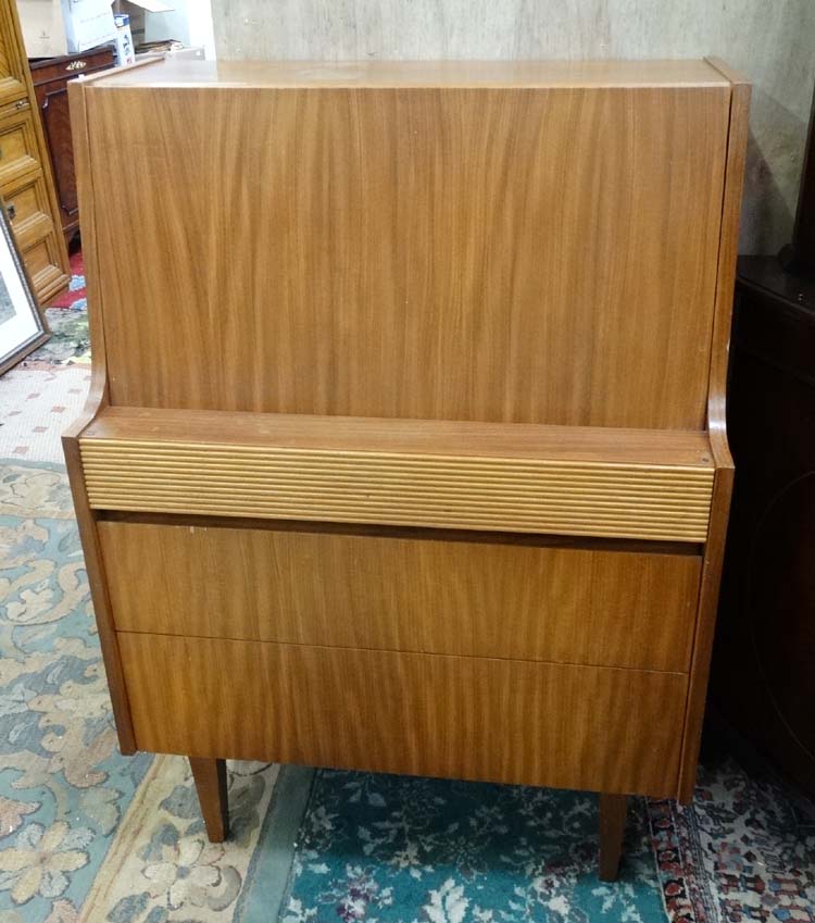 Teak retro bureau, - Image 3 of 3